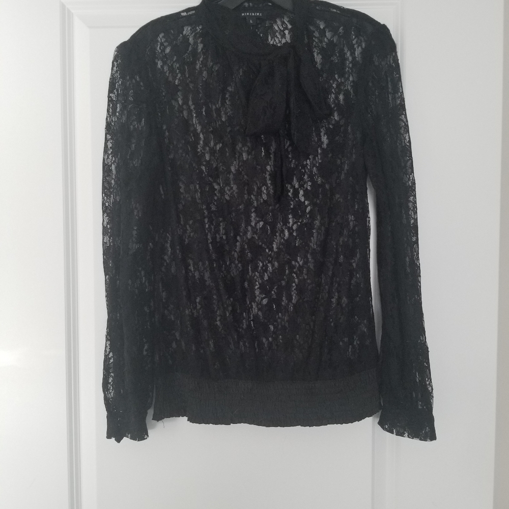 MENDOCINO/ nikibiki lace top black size L